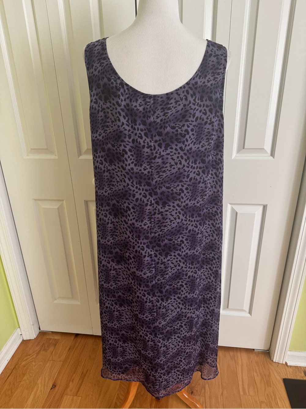 ROBBIE BEE Purple Leopard Silk Dress Set 2X EUC - Picture 6 of 7